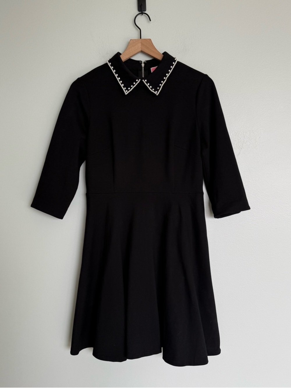 Kate Spade Black Pearl & Diamond Embellished Collar Ponte Dress - Picture 5 of 9